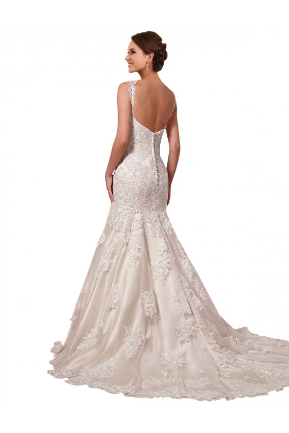 Ivory V-Neck Sleeveless Mermaid Bridal Wedding Dress Townsville