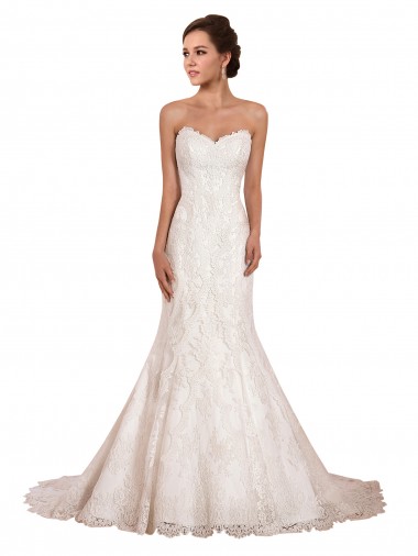 Ivory Sweetheart Sleeveless Mermaid Sexy Wedding Dress Townsville