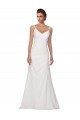Ivory V-Neck Sleeveless Sheath Wedding Dress Townsville