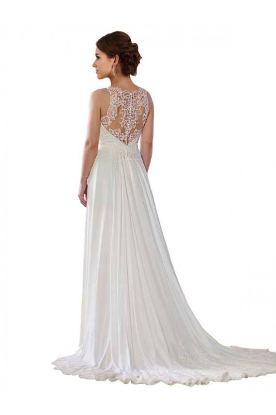 Ivory Illusion Neck Sleeveless A-Line Boho Wedding Dress Townsville