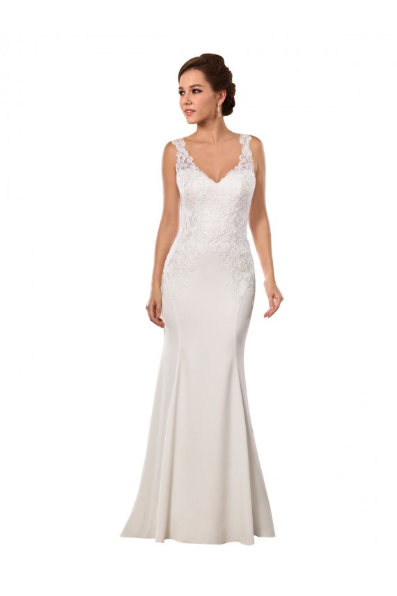 Ivory V-Neck Sleeveless Mermaid Sexy Wedding Dress Townsville
