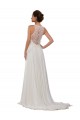 Ivory Illusion Neck Sleeveless Sheath Wedding Dress Townsville