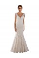 White V-Neck Sleeveless Mermaid Wedding Dress Townsville