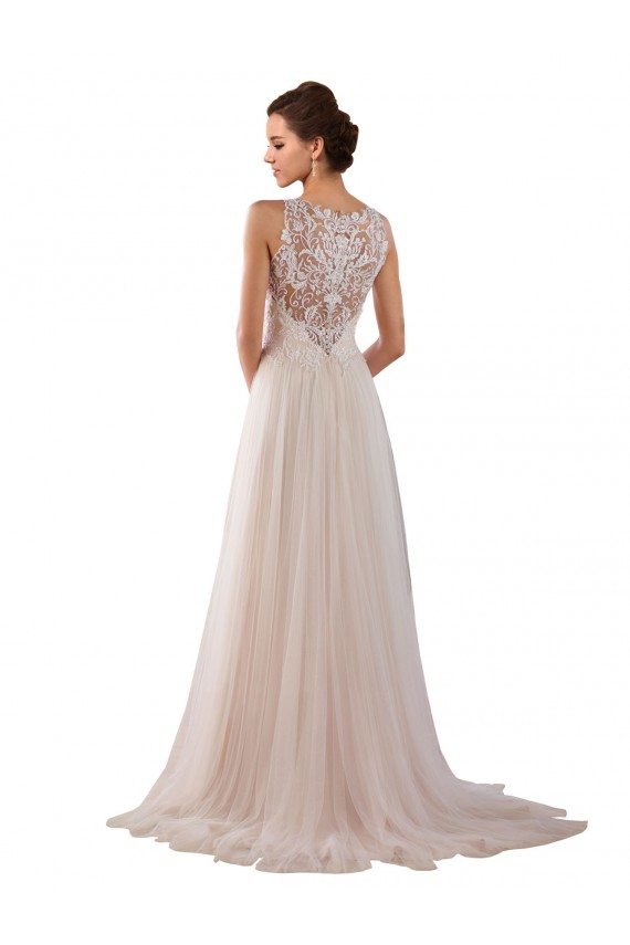Ivory High Neck Sleeveless A-Line Boho Wedding Dress Townsville