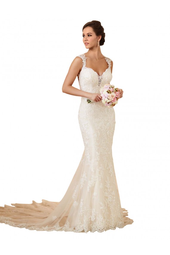 Ivory Sweetheart Sleeveless Keyhole Back Mermaid Modern Wedding Dress Townsville