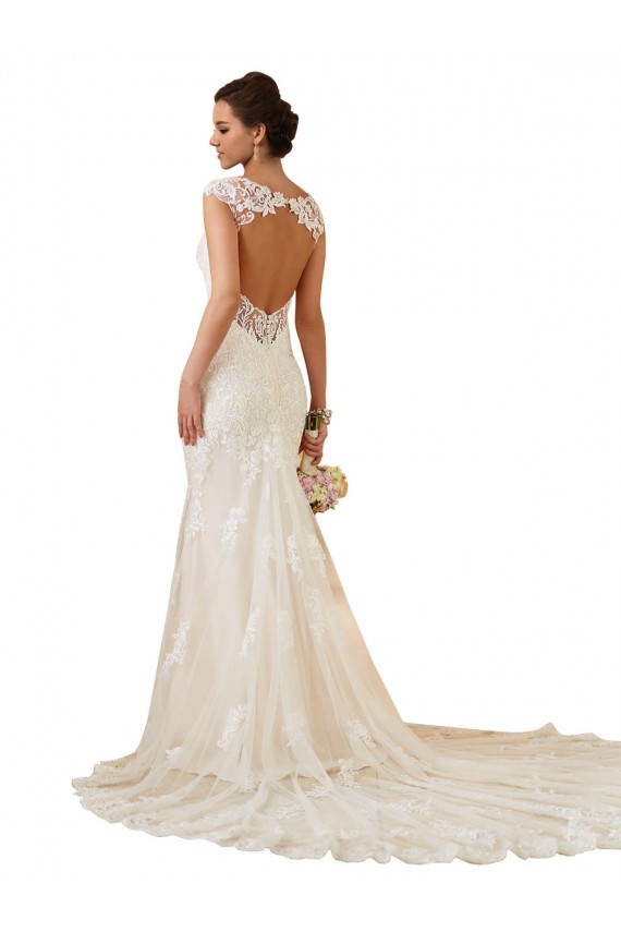 Ivory Sweetheart Sleeveless Keyhole Back Mermaid Modern Wedding Dress Townsville