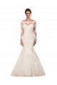 Ivory Bateau Neck Long Sleeves Mermaid Sexy Wedding Dress Townsville