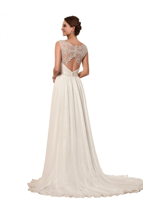 Ivory Sweetheart Sleeveless Keyhole Back Sheath Wedding Dress Townsville