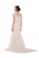 Ivory Off the Shoulder Sleeveless Tulle Mermaid Beach Wedding Dress Townsville