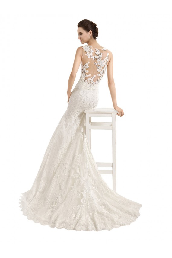 Ivory Illusion Neck Sleeveless Mermaid Wedding Dress Townsville