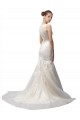 Ivory Illusion Neck Sleeveless Tulle & Lace Long Mermaid Wedding Dress Townsville