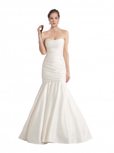 Ivory Strapless Sleeveless Low Back Mermaid Beach Wedding Dress Townsville