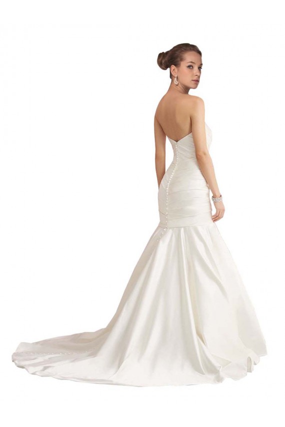 Ivory Strapless Sleeveless Low Back Mermaid Beach Wedding Dress Townsville