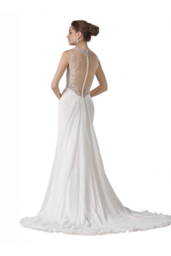 White Sweetheart Sleeveless Sheath Beach Wedding Dress Townsville