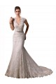 Ivory V-Neck Cap Sleeves Mermaid Wedding Dresses Townsville