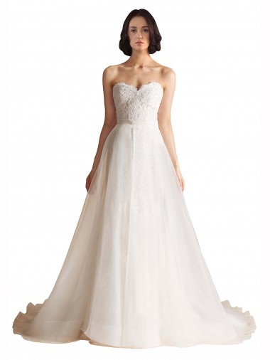 Ivory Sweetheart Sleeveless Low Back A-Line Bridal Wedding Dress Townsville