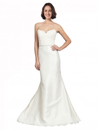 Ivory Sweetheart Sleeveless Trumpet Bridal Dress Townsville