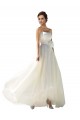 Ivory Strapless Sleeveless Soft Chiffon A-Line Wedding Dress Townsville