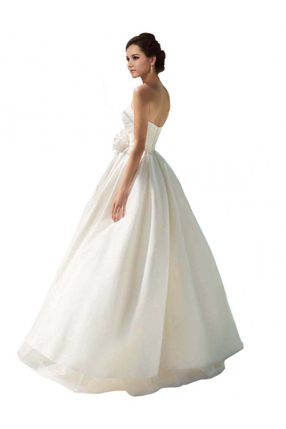Ivory Strapless Sleeveless Soft Chiffon A-Line Wedding Dress Townsville