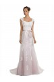 Ivory & Pink Strapless Sleeveless Mermaid Beach Wedding Dress Townsville