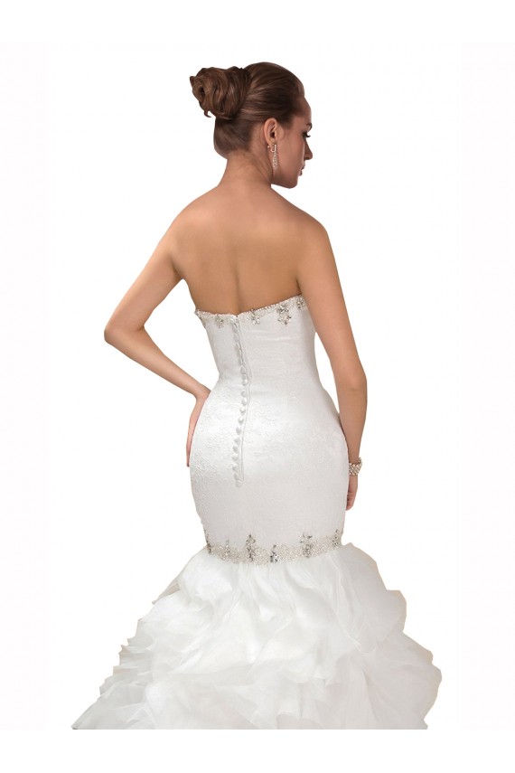 White Sweetheart Sleeveless Tulle Mermaid Wedding Dress Townsville
