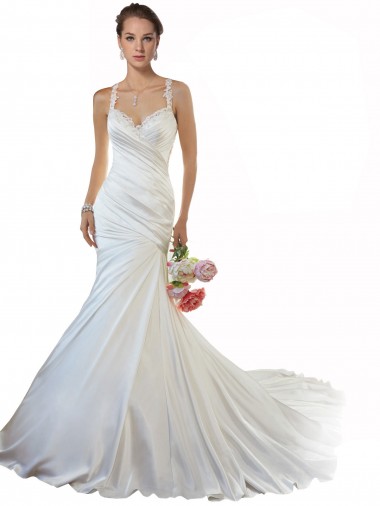 Ivory Sweetheart Sleeveless Mermaid Beach Wedding Gowns Townsville