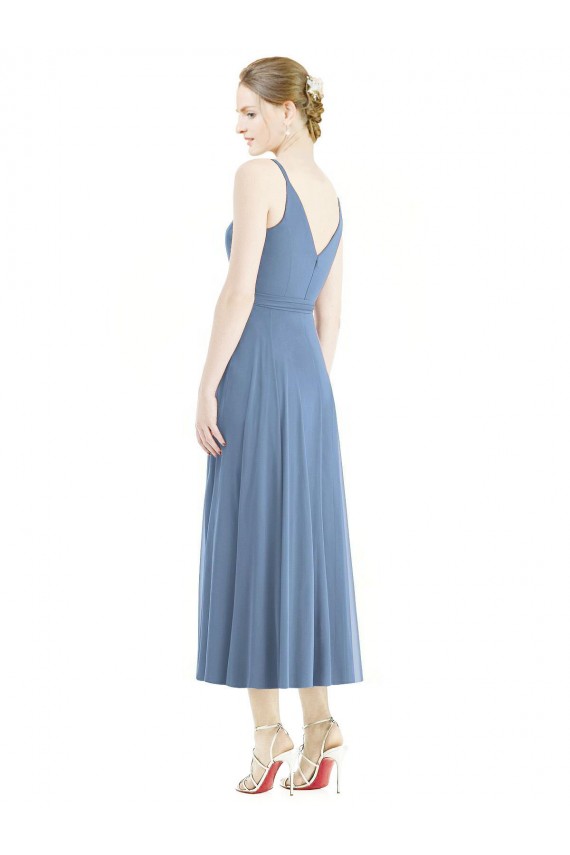 Dusty Blue Spaghetti Straps Sleeveless A-Line Bridesmaid Dress Townsville