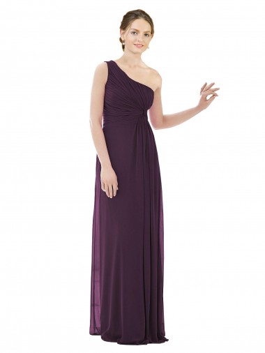 Grape One Shoulder Sleeveless A-Line Evening Dress / Bridesmaid Dress Townsville