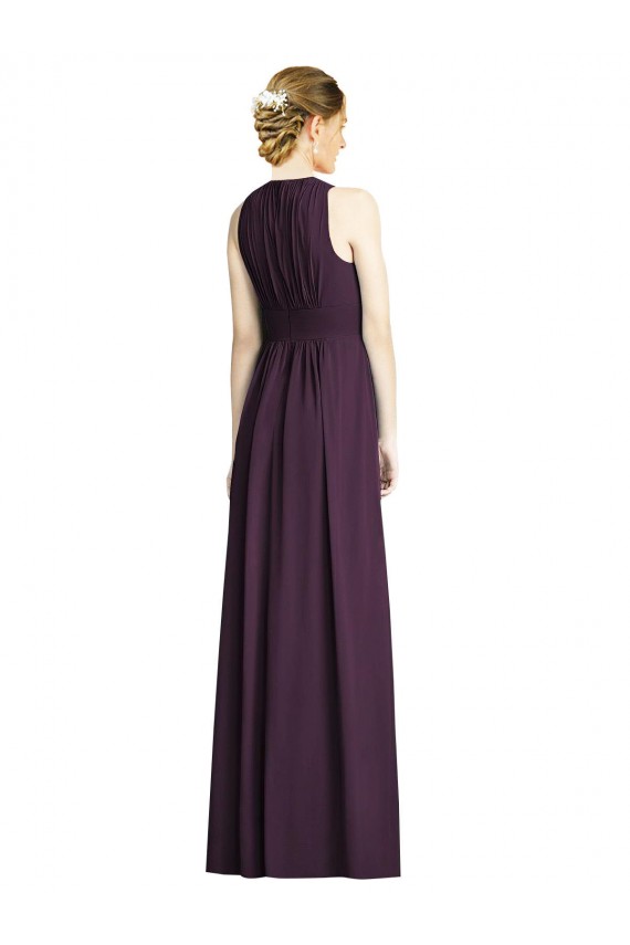 Grape V-Neck Sleeveless A-Line Bridesmaid Dress Townsville