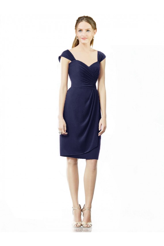 Dark Navy Sweetheart Cap Sleeves Sheath Bridesmaid Dress Townsville