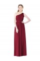 Burgundy One Shoulder Sleeveless A-Line Bridesmaid Gown Townsville