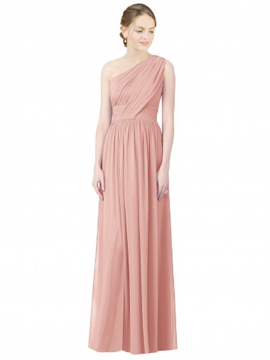 Bliss Pink One Shoulder Sleeveless A-Line Bridesmaid Dress Townsville