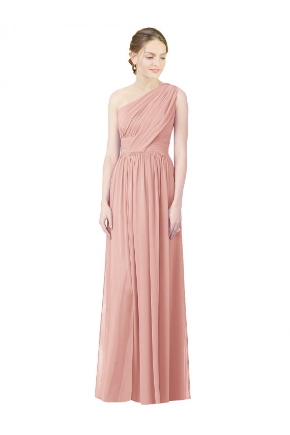 Bliss Pink One Shoulder Sleeveless A-Line Bridesmaid Dress Townsville