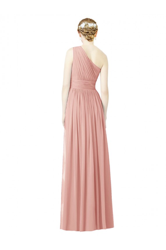 Bliss Pink One Shoulder Sleeveless A-Line Bridesmaid Dress Townsville