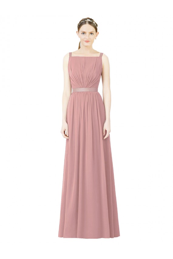 Dusty Pink High Neck Sleeveless A-Line Bridesmaid Dress Townsville