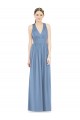 Dusty Blue V-Neck Sleeveless A-Line Bridesmaid Gowns Townsville