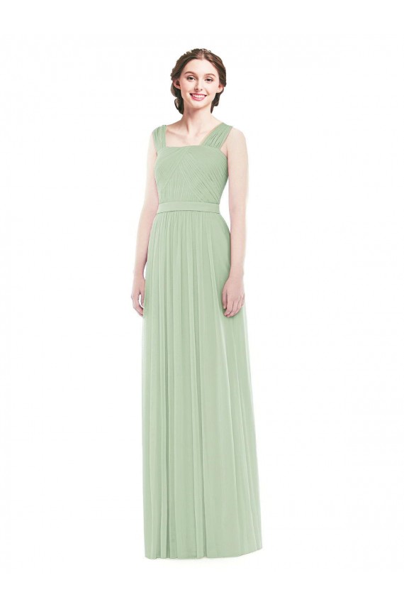 Sage Spaghetti Straps Sleeveless A-Line Bridal Party Dress Townsville