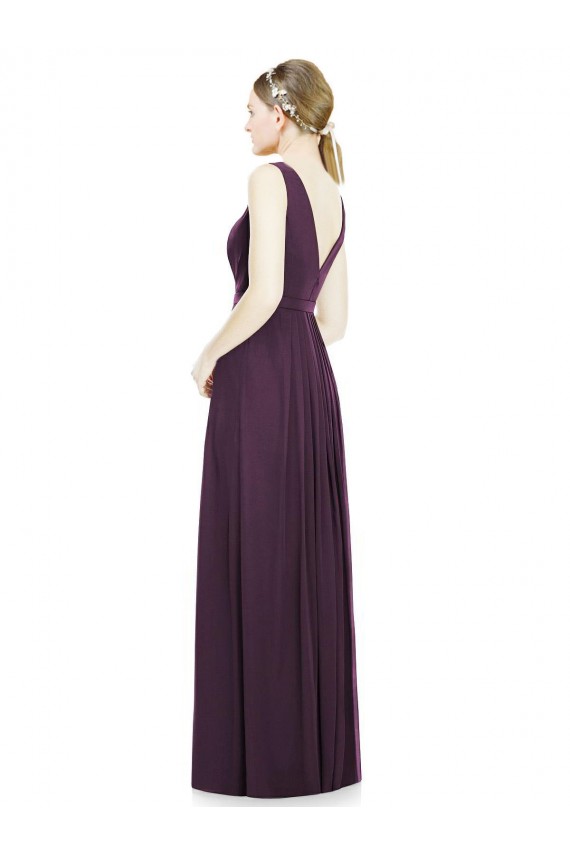 Grape V-Neck Sleeveless A-Line Bridesmaid Dress / Evening Dress Townsville
