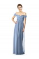 Dusty Blue Off the Shoulder Cap Sleeves A-Line Bridesmaid Dress Townsville