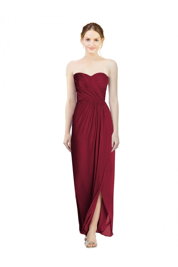 Burgundy Sweetheart Sleeveless Sheath Bridesmaid Dress Townsville