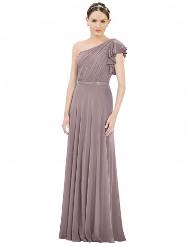 Dusty Rose One Shoulder Sleeveless A-Line Bridesmaid Dress Townsville
