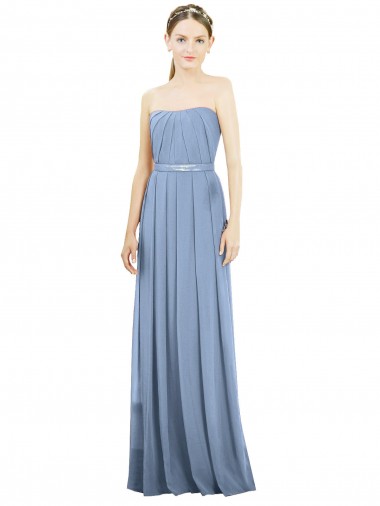 Dusty Blue Strapless Sleeveless A-Line Bridesmaid Dress Townsville