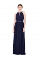 Dark Navy High Neck Sleeveless A-Line Bridesmaid Dress / Formal Dress Townsville