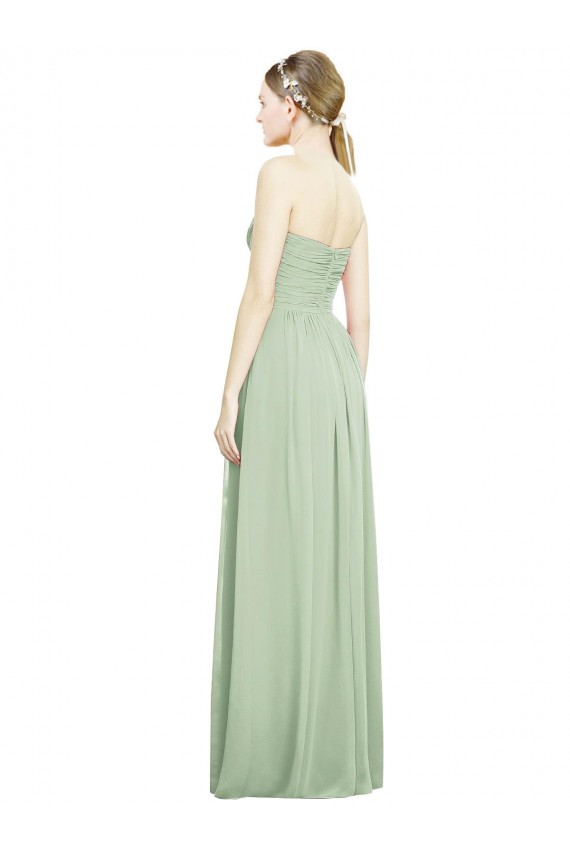 Sage Strapless Sleeveless Open Back A-Line Bridesmaid Dress Townsville