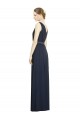 Dark Navy V-Neck Sleeveless A-Line Bridesmaid Gowns Townsville