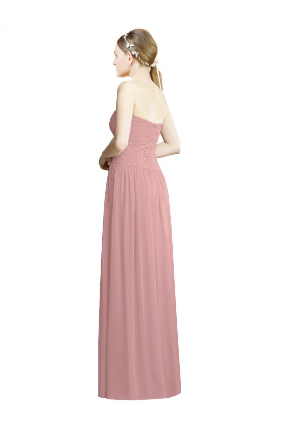 Dusty Pink Strapless Sleeveless A-Line Bridesmaid Dress / Evening Dress Townsville