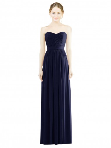 Dark Navy Strapless Sleeveless A-Line Formal Evening Gown / Bridesmaid Dress Townsville