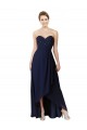 Dark Navy Sweetheart Sleeveless A-Line High Low Bridesmaid Dress Townsville