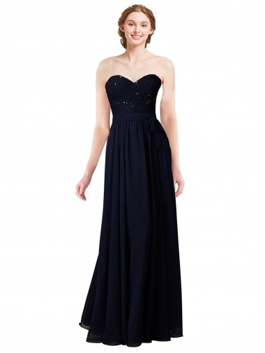 Dark Navy Sweetheart Sleeveless A-Line Formal Dress / Bridesmaid Dress Townsville