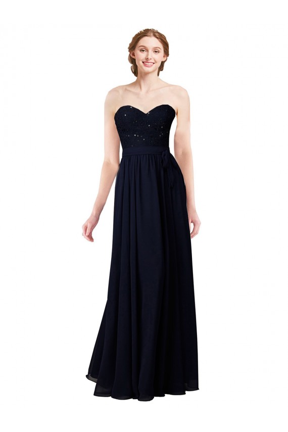 Dark Navy Sweetheart Sleeveless A-Line Formal Dress / Bridesmaid Dress Townsville